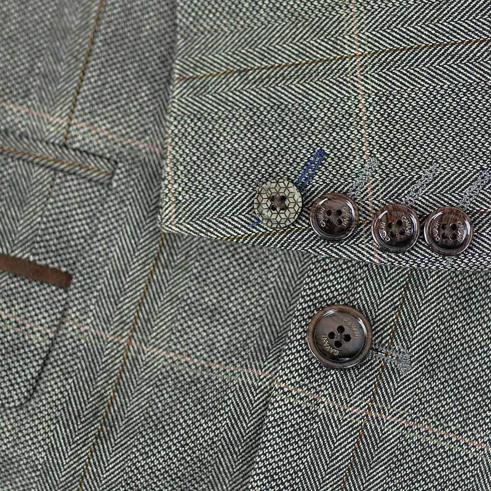 Cavani Connall Brown Check 3 Piece Suit | SuitsMe