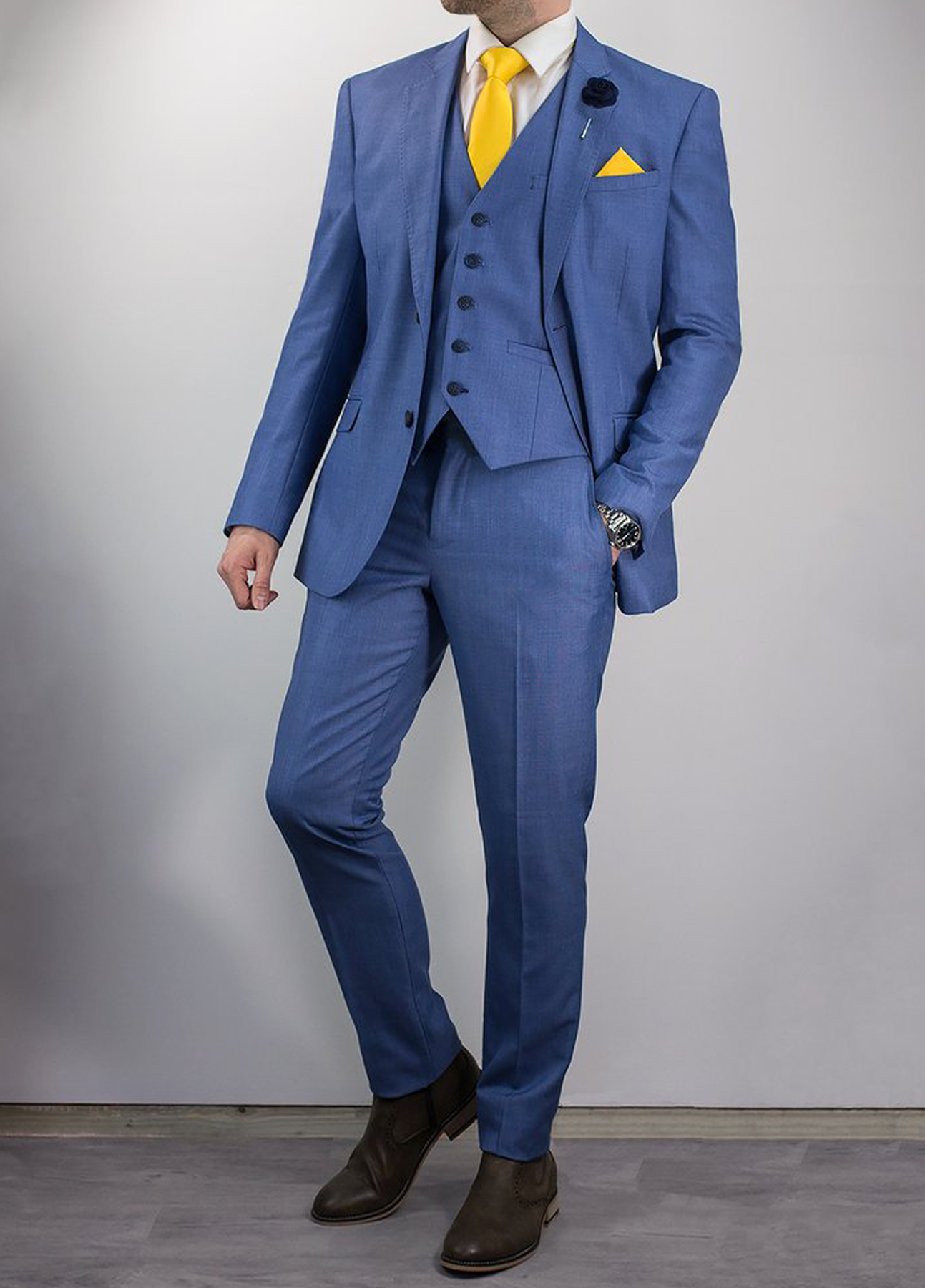 Cavani Blue Jay Sky Blue 3 Piece Suit | SuitsMe