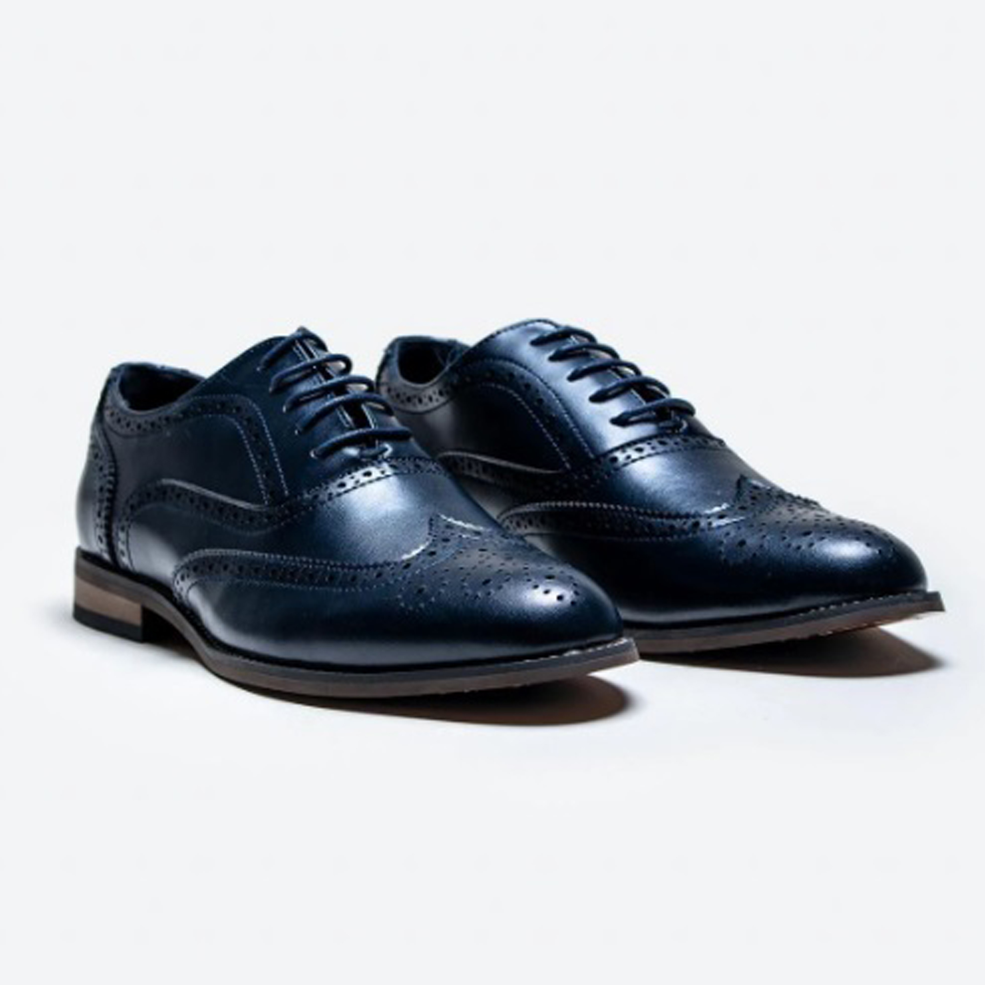 Cavani Clark Navy Leather Brogues Formal Shoes - Image 2