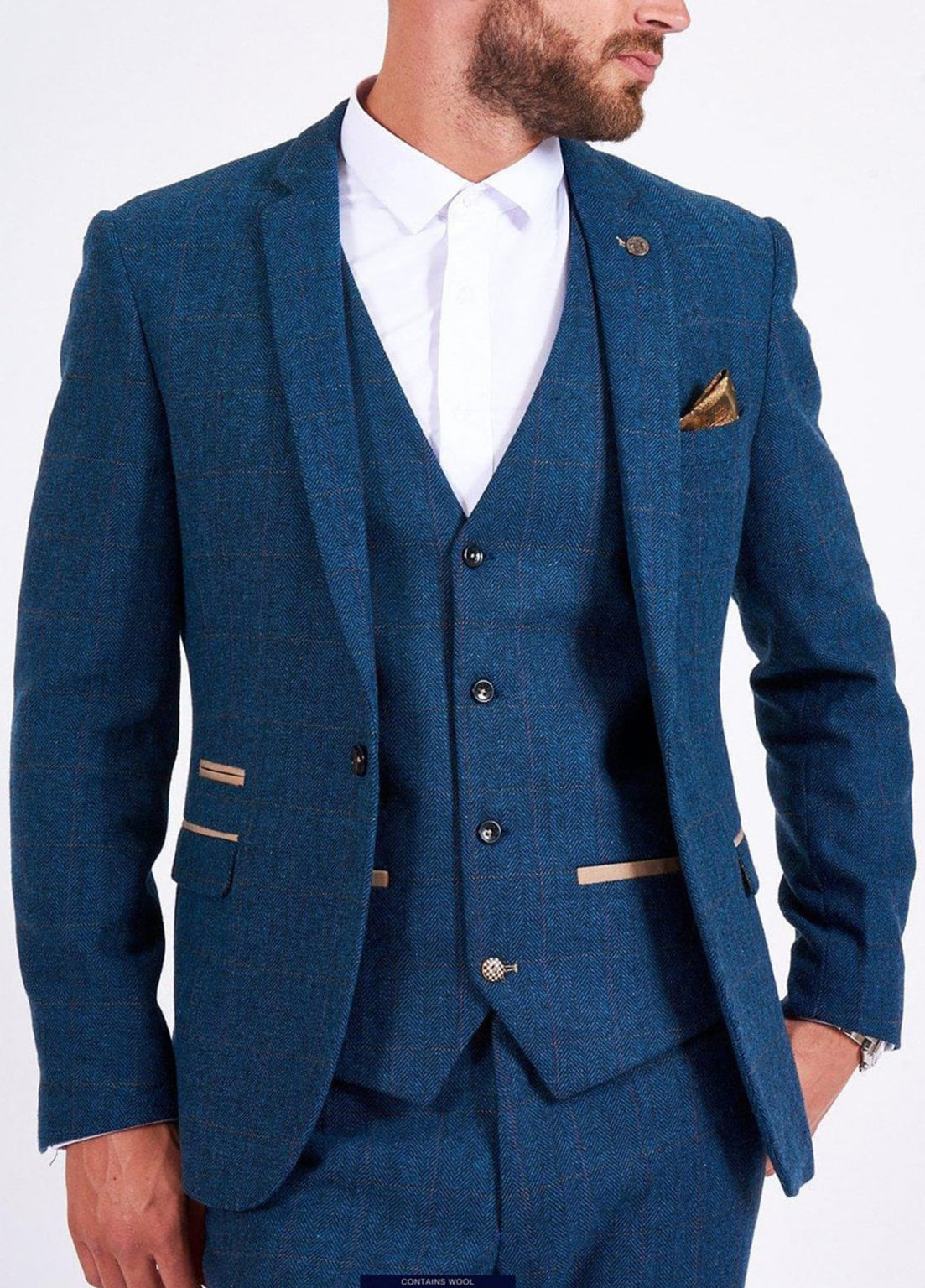 MANZINI ARMANI 3-Piece Slim Fit Fancy Woven Black Green Suit main image 0