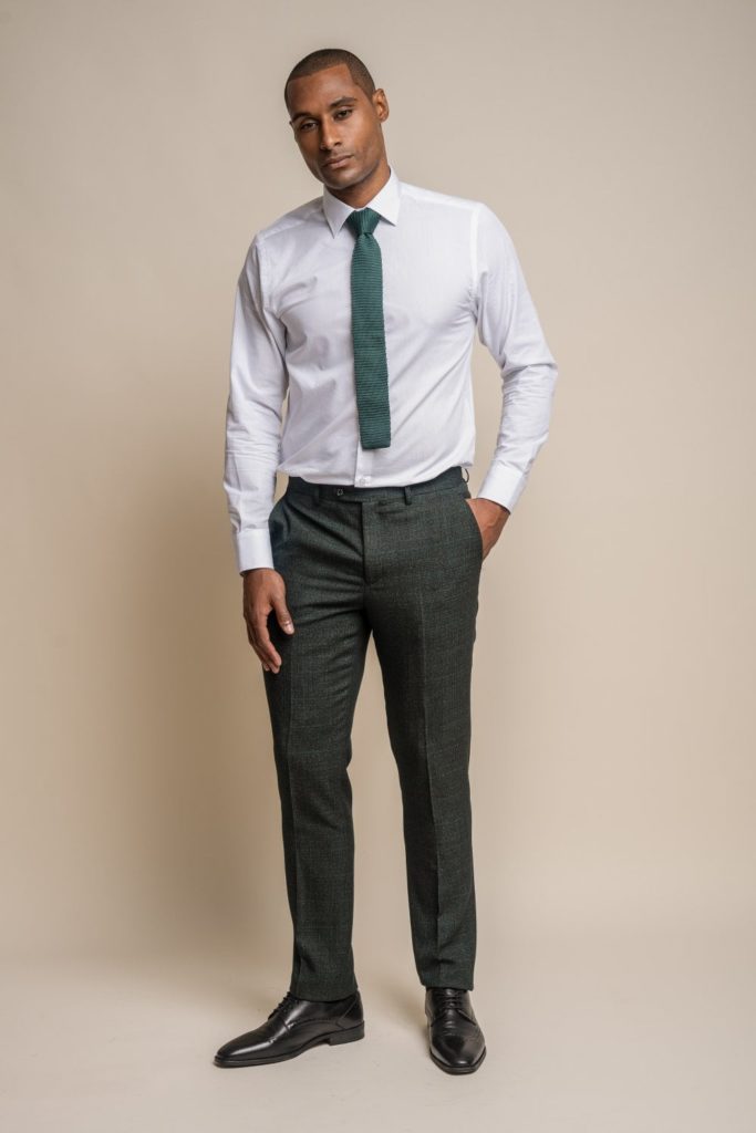 Cavani Caridi Olive Check 3 Piece Slim Fit Suit | SuitsMe