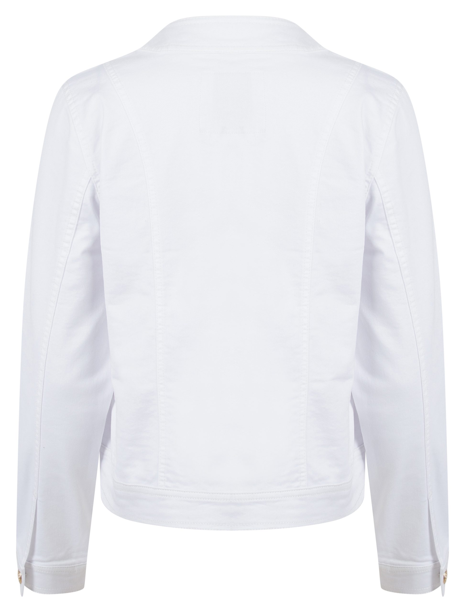 Women's Stretch Denim Biker Jacket Crew Neck Fashion Coat - Image 9