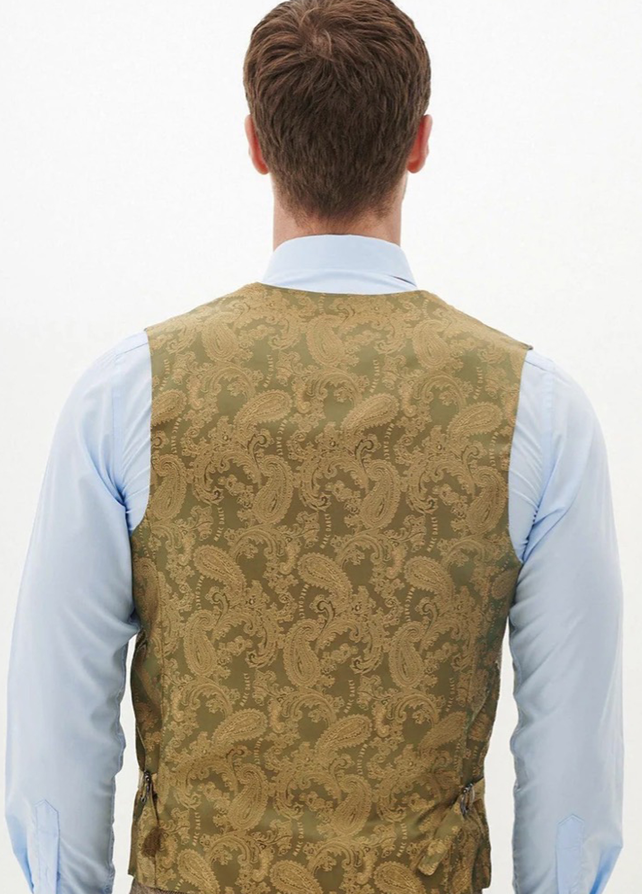 Marc Darcy Tan Tweed Contrast 3 Piece Suit With Navy Chino's - Image 6