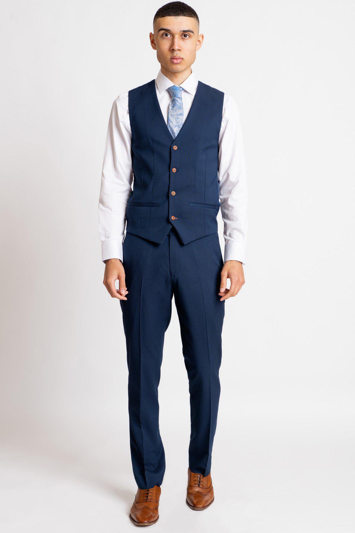 Marc Darcy Max Royal Blue 3 Piece Slim Fit Suit - Image 3