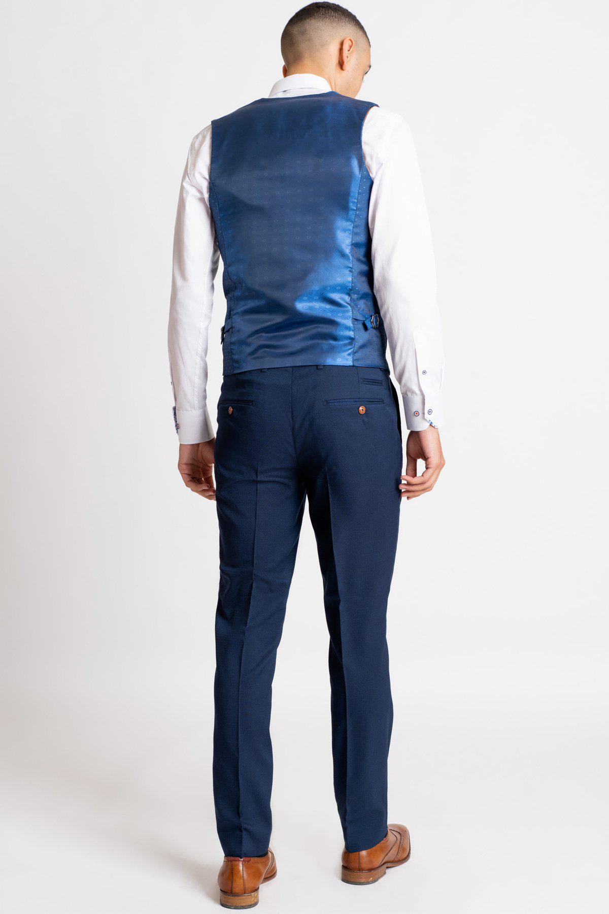 Marc Darcy Max Royal Blue 3 Piece Slim Fit Suit - Image 14