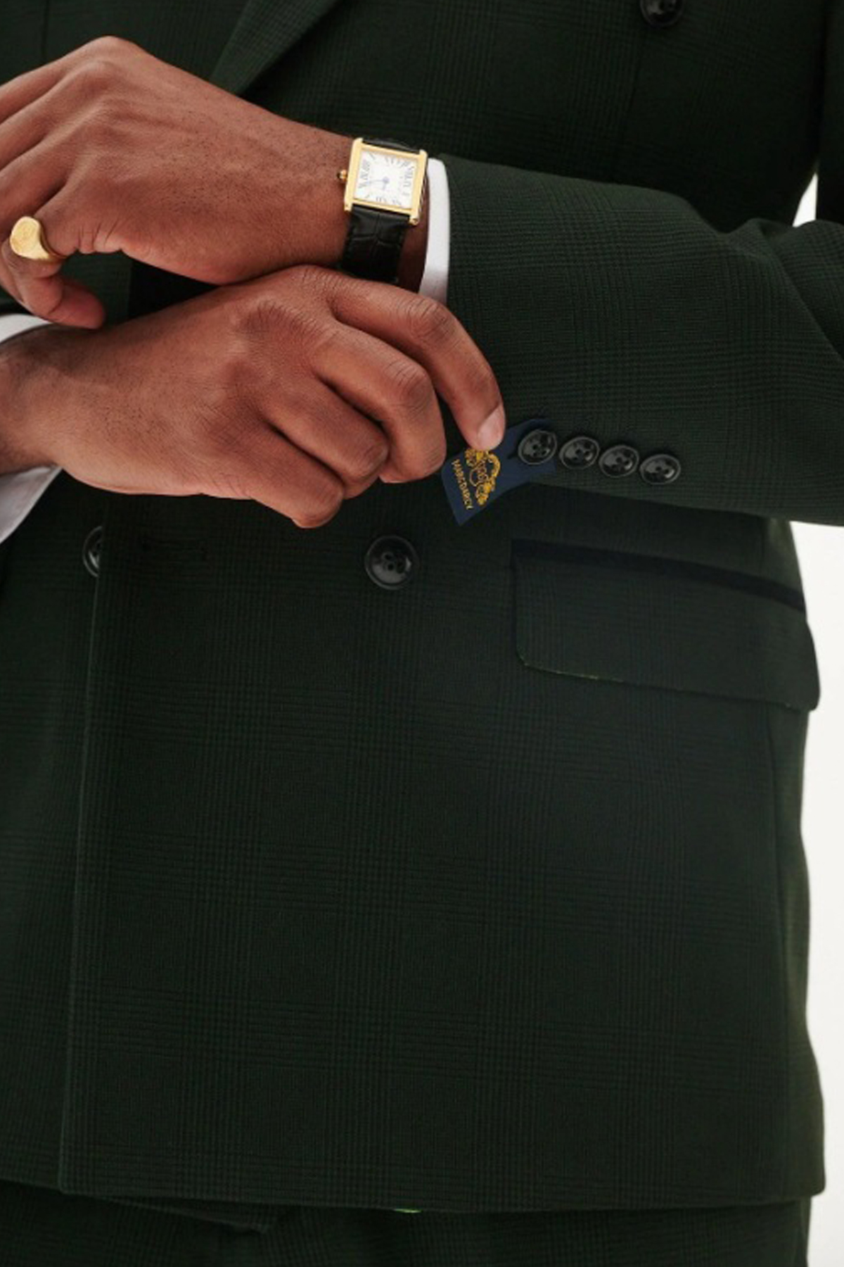 Marc Darcy Olive Green Double Breasted Blazer - Image 7
