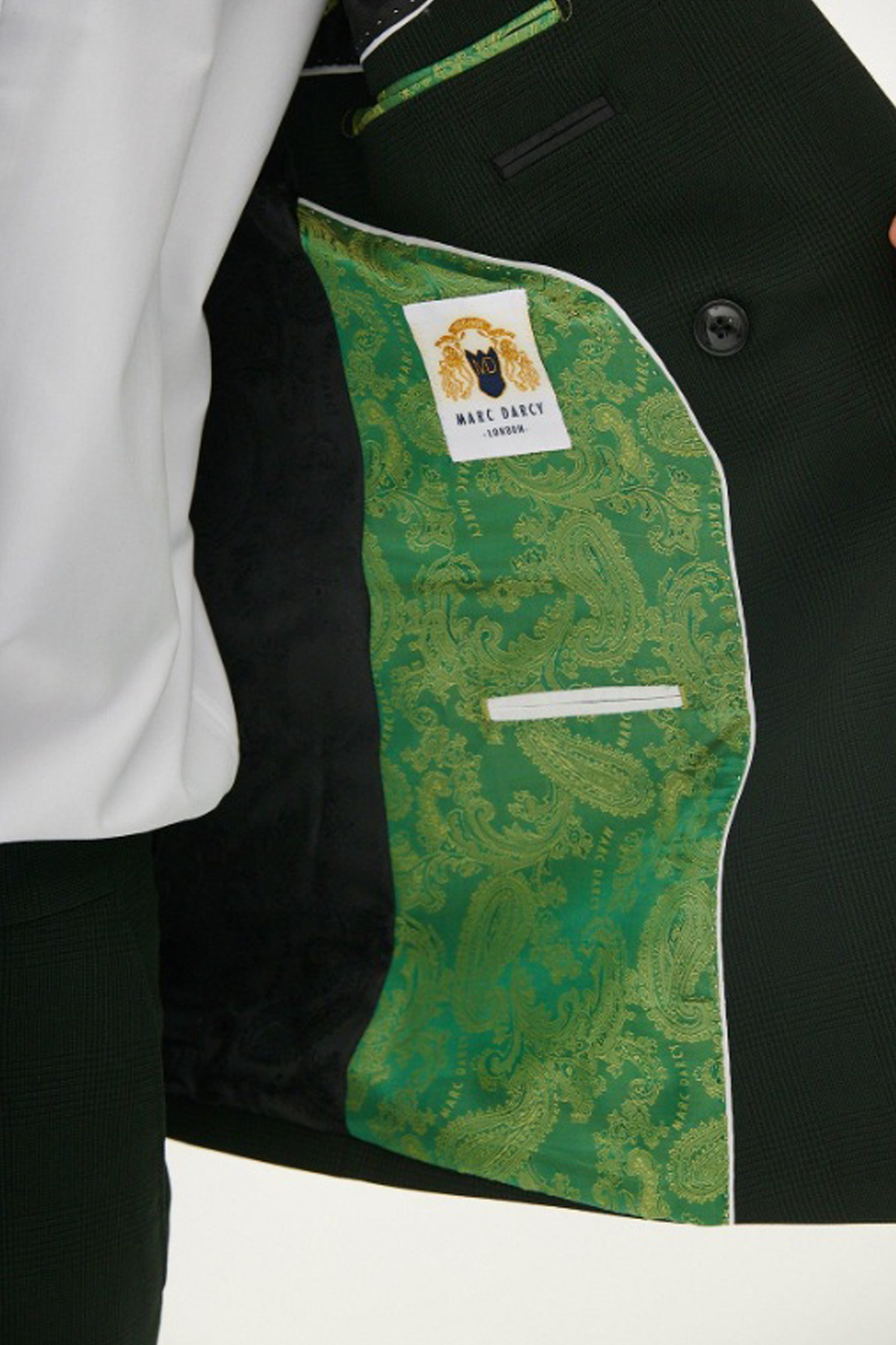 Marc Darcy Olive Green Double Breasted Blazer - Image 8